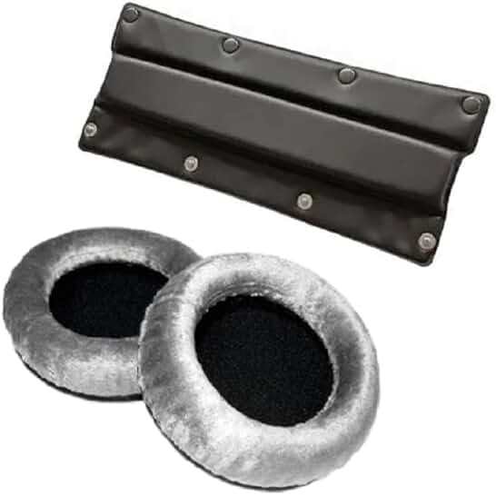 Velour Ear Pad Set and Leatherette Headband Bundle