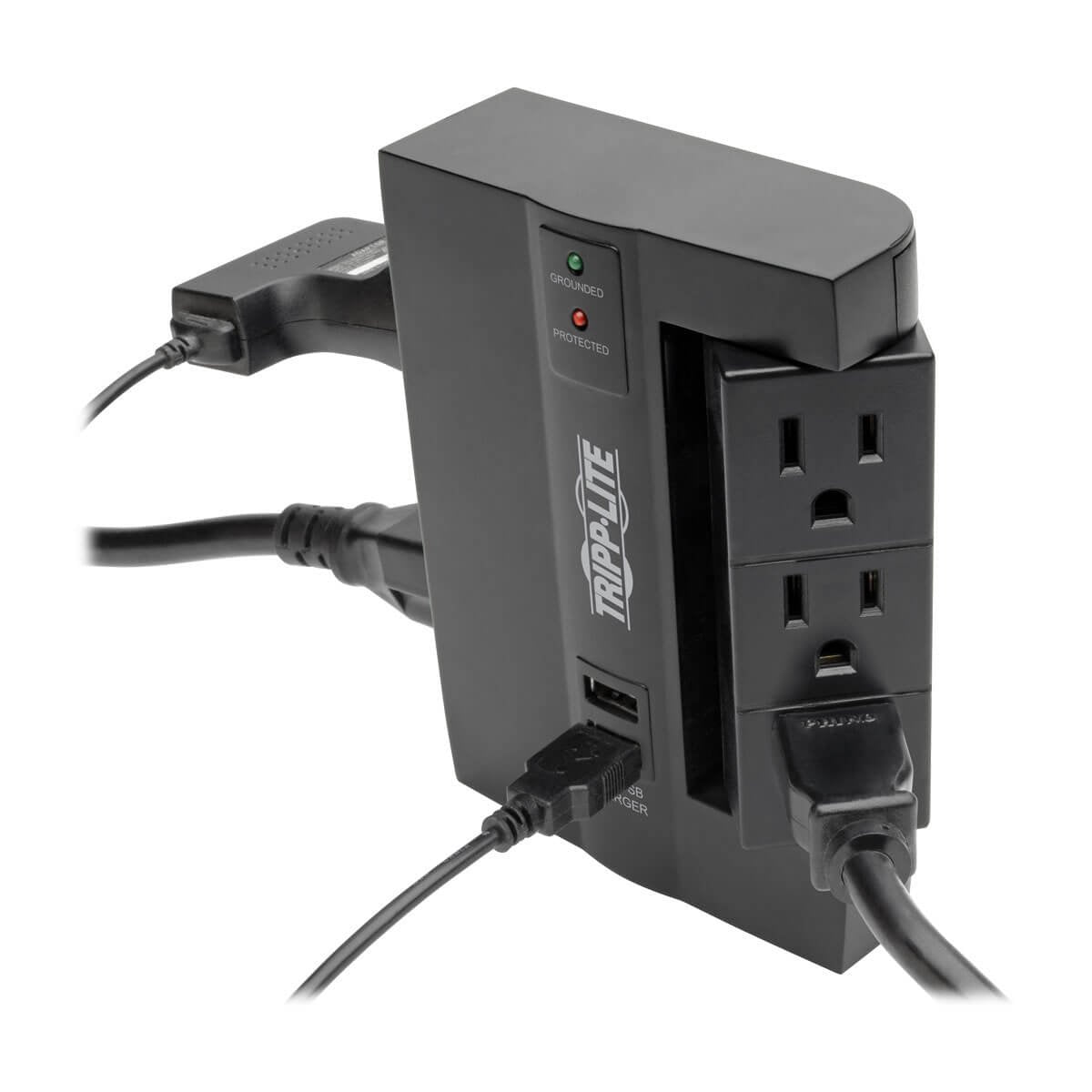 6 Outlet Surge Protector Power Strip, 3 Rotatable Outlets, Wall Tap/Direct Plug in, 1080 Joules, 2 USB Charging Ports, Limited Warranty & $20, 000 Insurance (SWIVEL6USB)