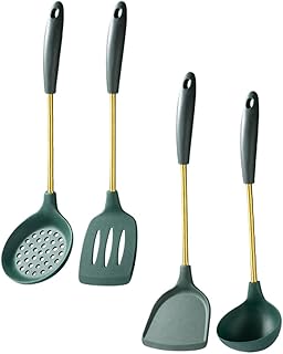 4-Piece Stainless Steel Kitchen Utensil Set with Silicone Handles