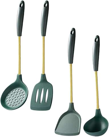 4-Piece Stainless Steel Kitchen Utensil Set with Silicone Handles