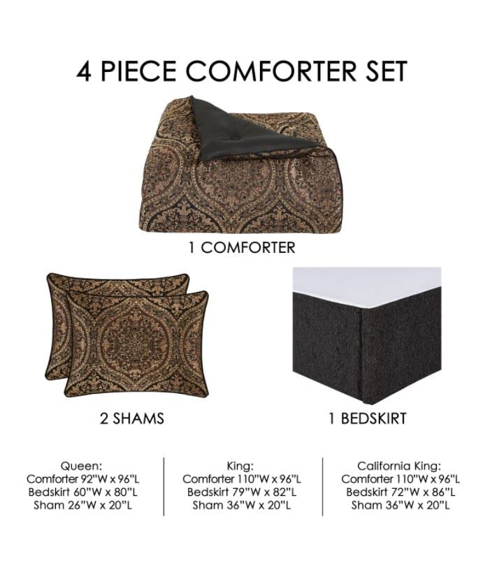 Jeremy Queen 4Pc. Comforter Set, Chocolate, 92X96
