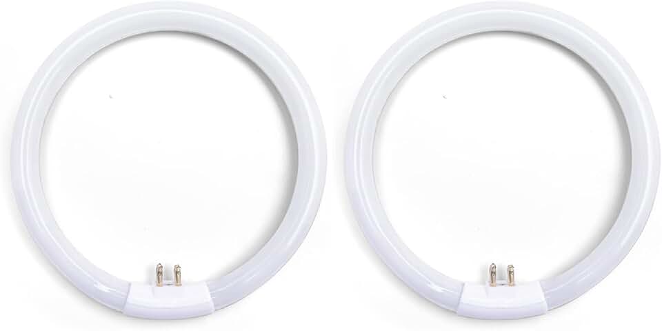 2 Pack 5.5 Inch Circular Fluorescent Bulbs, 12W, 6400K