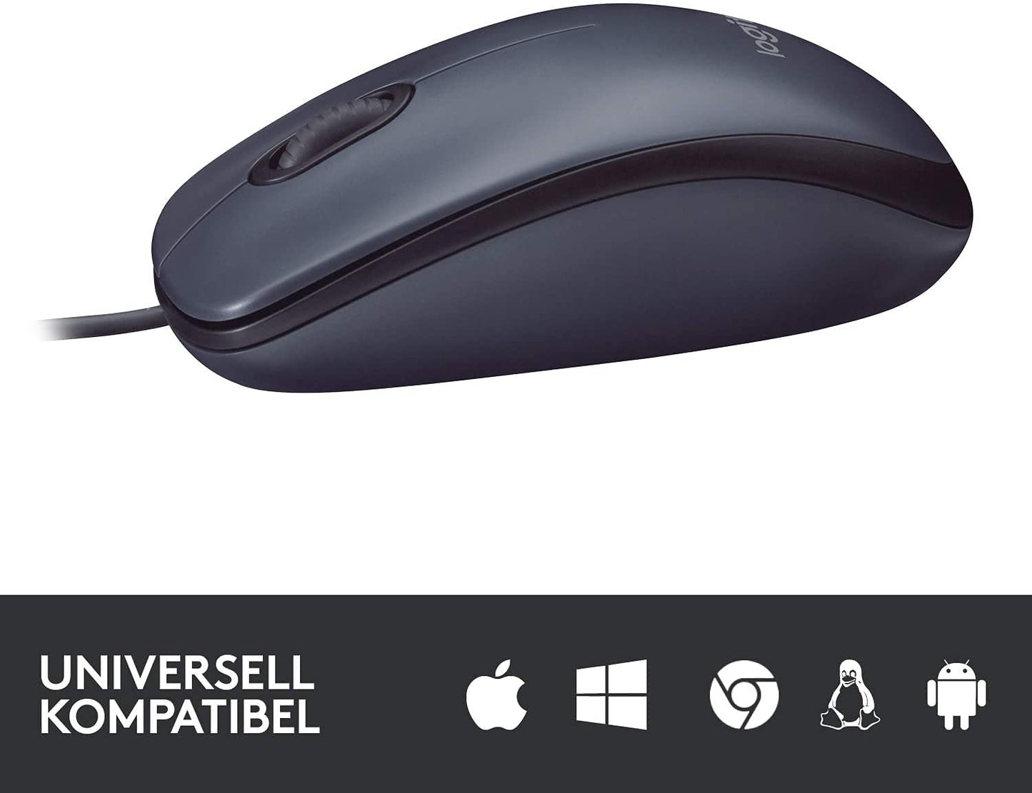 M100, Corded mouse, Black, 910-005003