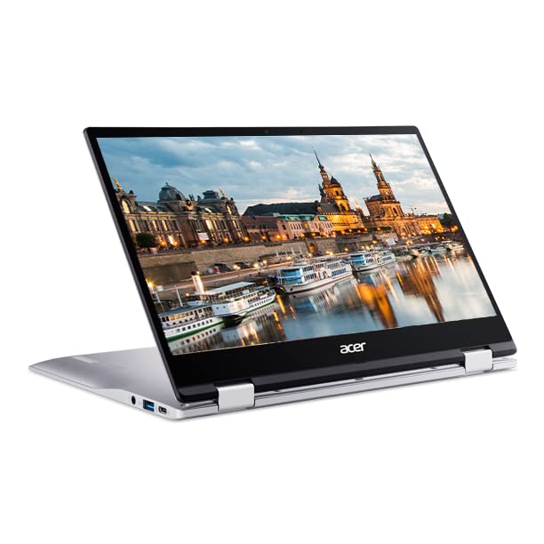 2022 Convertible 2-in-1 Chromebook-13inch Frameless FHD IPS Touchscreen, Qualcomm 8-Core Processor, 4GB DDR4 Ram, 64GB eMMC SSD, Webcam, Chrome OS (Renewed) (Silver)