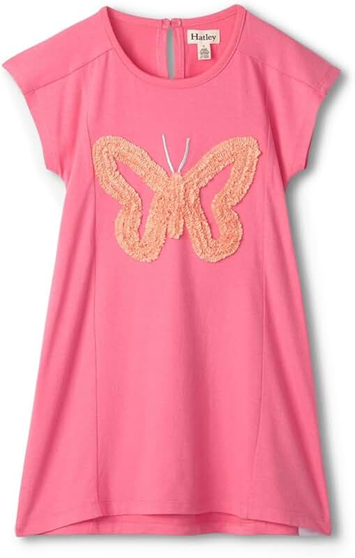 Pink Butterfly A-Line Dress for Girls