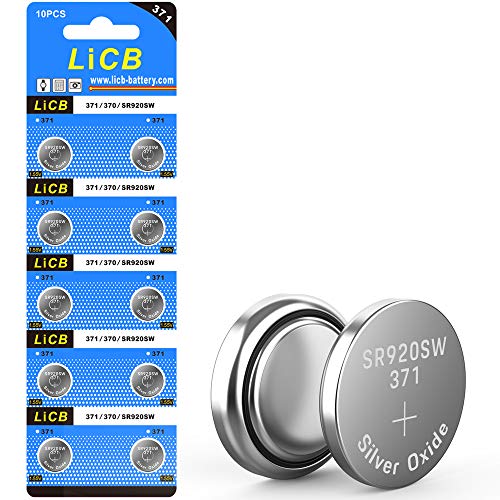 10 Pack 371 SR920SW Watch Battery,Long-Lasting & Leak-Proof,High Capacity Silver Oxide 1.55V Button Cell Batteries for Watch