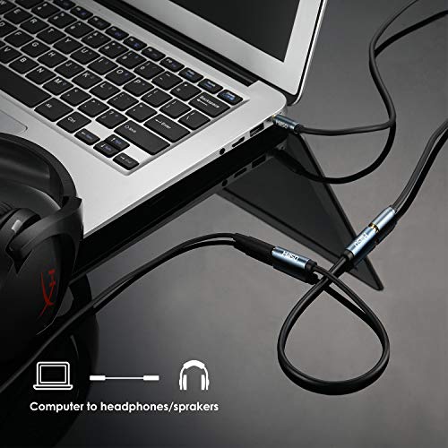 1/8" 3.5mm Female to Female Adapter Cable TRS Premium Stereo Gold-Plated Audio AUX Cord Connectors for Headphones, Car Stereo, or Home HiFi Stereo Sound System - 15cm/6inch