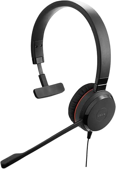 Wired Single-Ear Headset with Microphone for Work