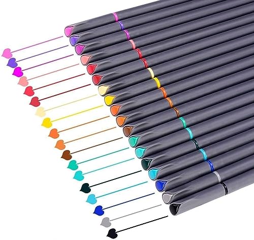 18-Color Fine Point Fineliner Pens for Journaling and Art