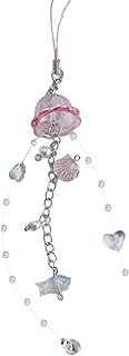 Elegant Jellyfish Phone Charm with Crystals and Pearls