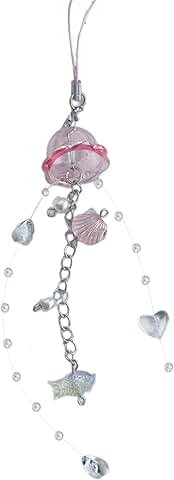 Elegant Jellyfish Phone Charm with Crystals and Pearls