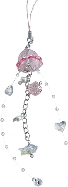Elegant Jellyfish Phone Charm with Crystals and Pearls