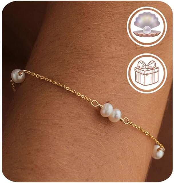 Minimalist 14K Gold Plated Pearl Beaded Bracelet