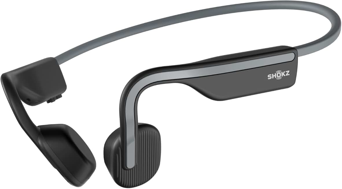 Open-Ear Bluetooth Sport Headphones, Sweatproof, Grey