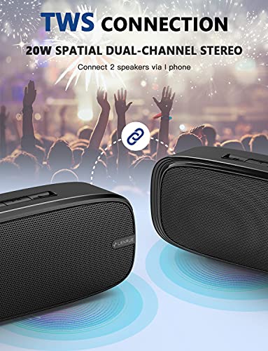 Bluetooth Speaker, Wireless Portable Speaker with Loud Stereo Sound, Rich Bass, 12-Hour Playtime, Built-in Mic. Perfect for iPhone, Samsung and More