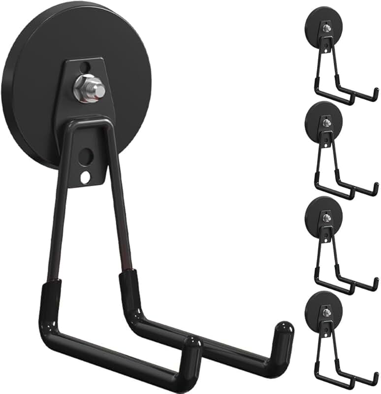 Set of 4 Heavy Duty Magnetic Hooks for Indoor and Outdoor Use