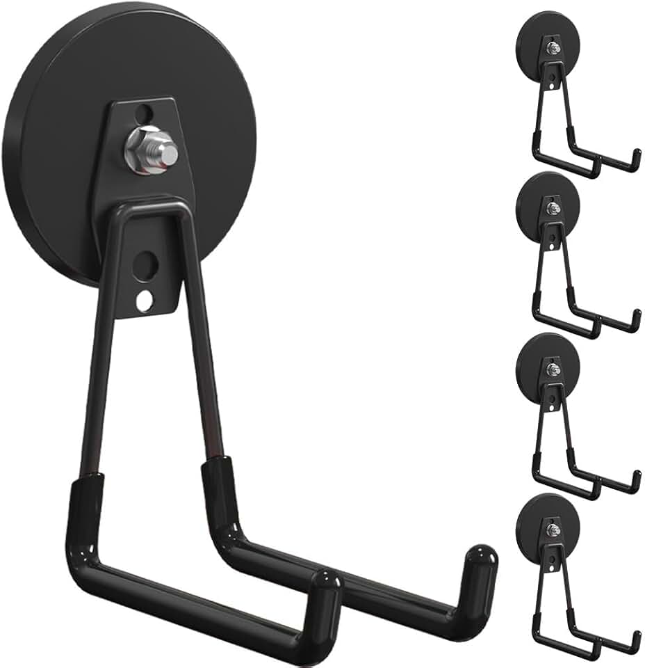 Set of 4 Heavy Duty Magnetic Hooks for Indoor and Outdoor Use