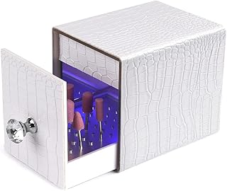 Blue UV Light Box and Nail Drill Bit Holder with 48 Holes