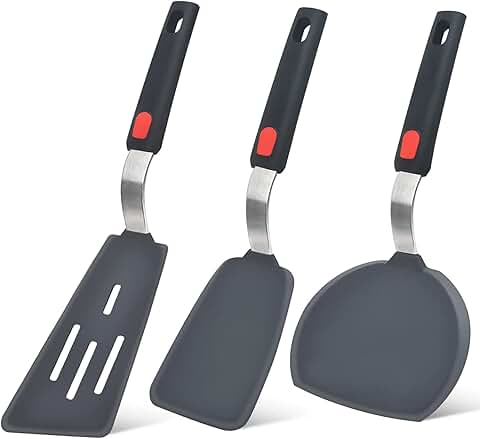 Set of 3 Silicone Spatulas for Cooking