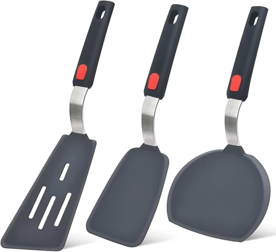 Set of 3 Silicone Spatulas for Cooking