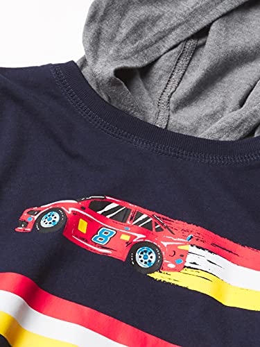  and Toddler Boy Long Sleeve Dino And Car Hoodie Top 2-Pack, Multi CLR, 6-9 Months