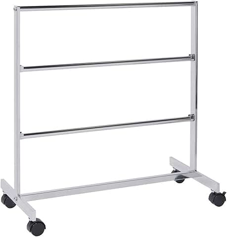 Chrome Storage Clothing Rack with Three Hanger Bars