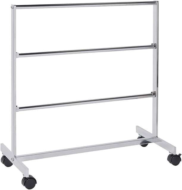 Chrome Storage Clothing Rack with Three Hanger Bars