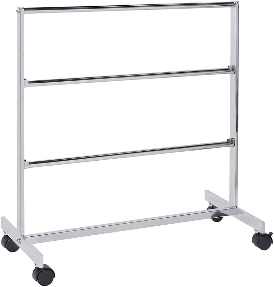Chrome Storage Clothing Rack with Three Hanger Bars