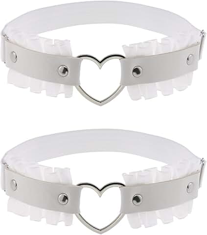 Black lace heart thigh garter belt