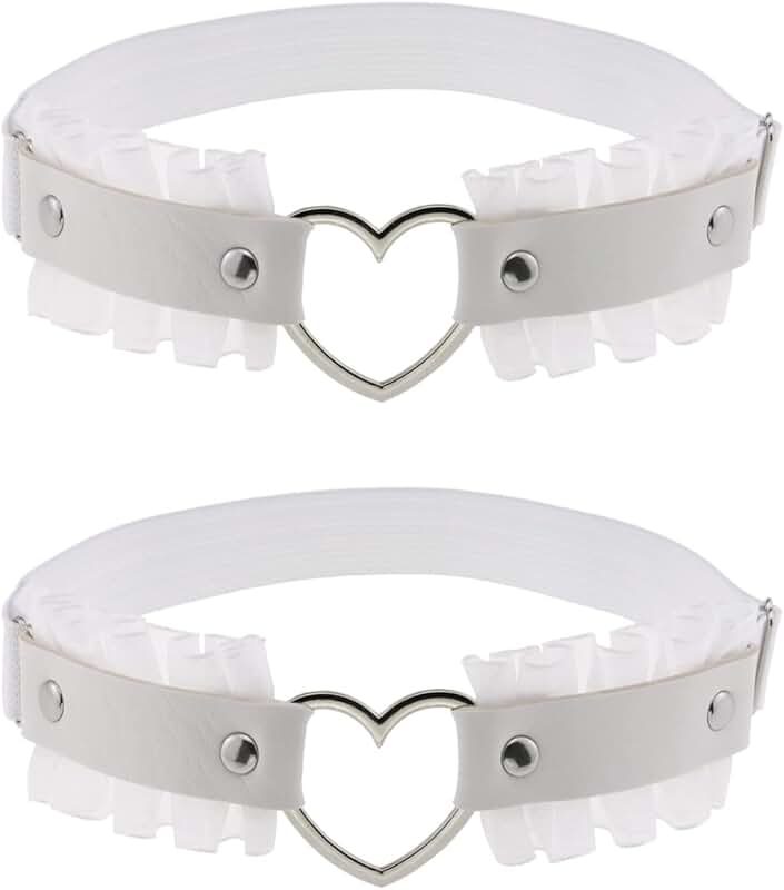 Black lace heart thigh garter belt