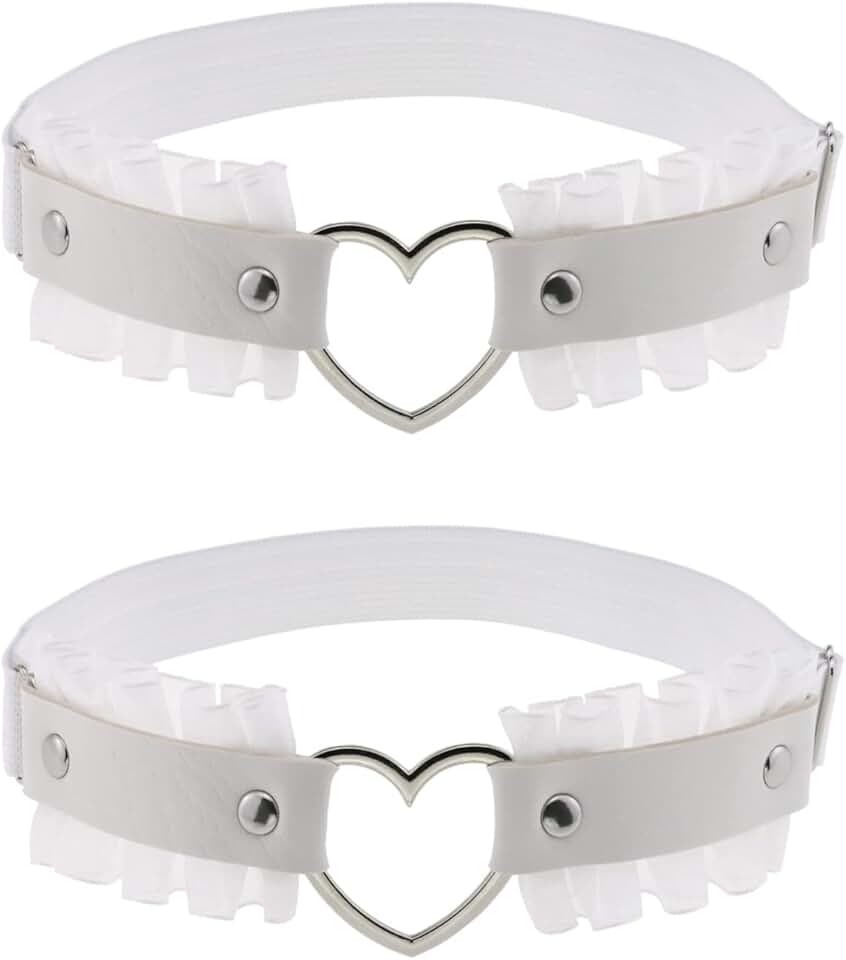 Black lace heart thigh garter belt