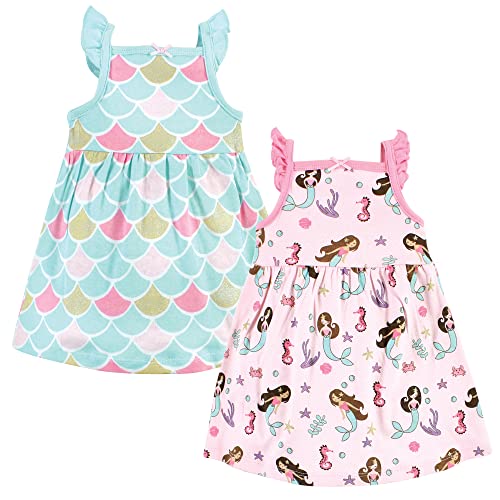 girls  Cotton Dresses, Mermaid Princess, 0-3 Months Casual Dress, Mermaid Princess, 3 Months US