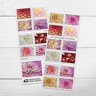 Dahlias 2025 Book of 20 Forever Postage Stamps