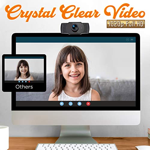 1080P Full HD Webcam - HD Audio & Video Unimpeded w/USB Connector, with Microphone, Computer Connection, Plug and Play