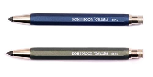 Set of 2 metal mechanical pencils with lead sharpener