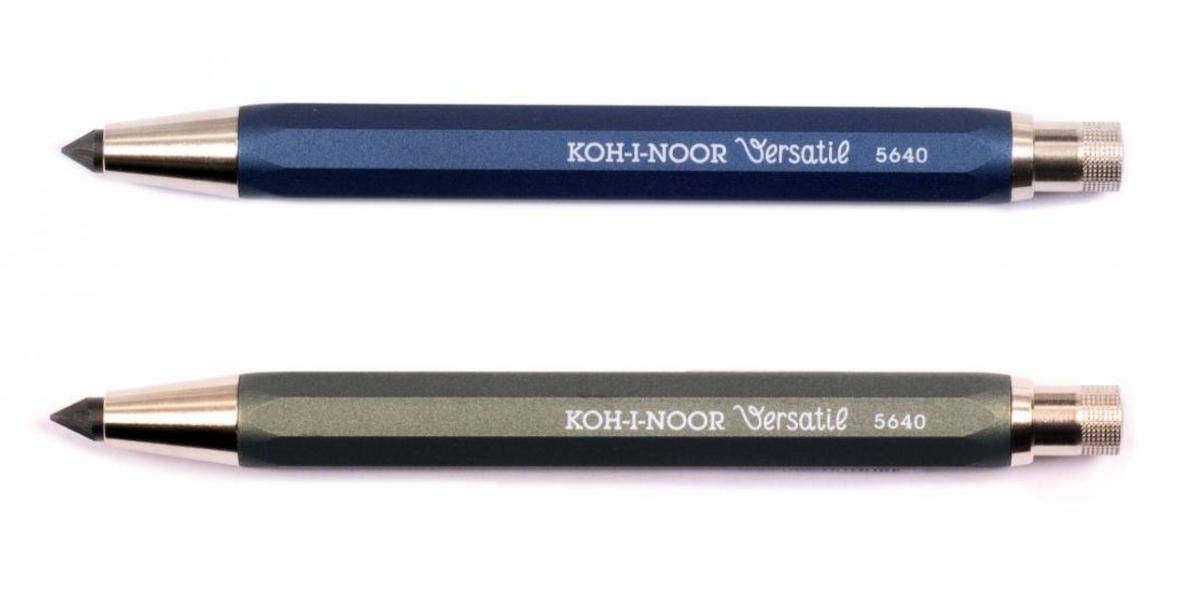 Set of 2 metal mechanical pencils with lead sharpener