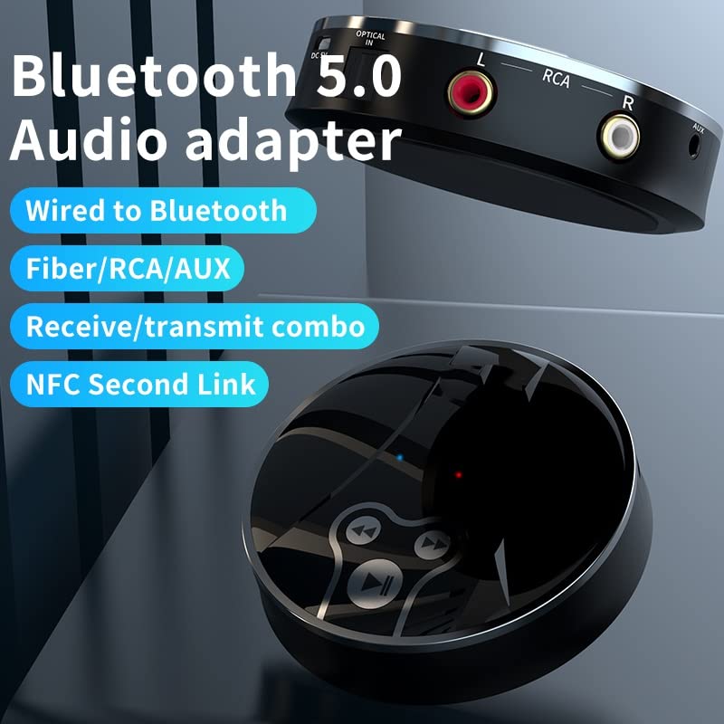  Bluetooth Receiver Transmitter NFC BT 5.0 Wireless Receiver Adapter 3.5mm Audio Receiver Jack RCA Optical Audio Adapter for PC
