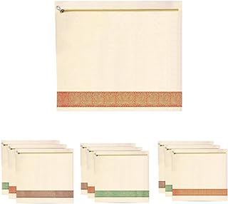 Set of 10 reusable cotton saree storage bags with zippers