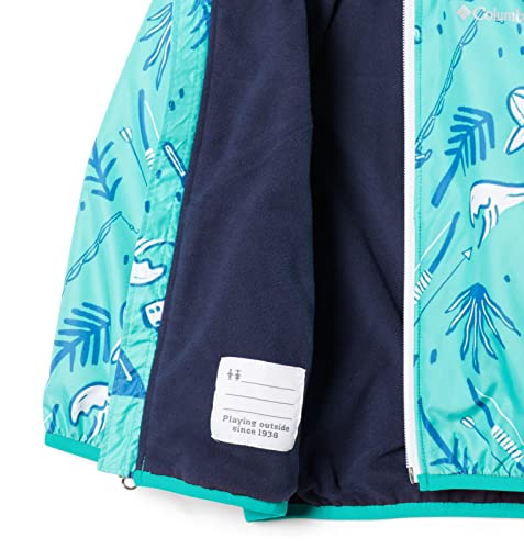 Baby Mini Pixel Grabber II Wind Jacket, Electric Turquoise Adventure Vibes, 3/6