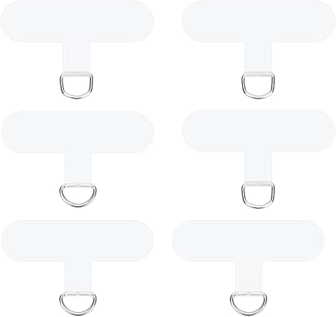 Six Transparent Phone Tether Tabs for Smartphones