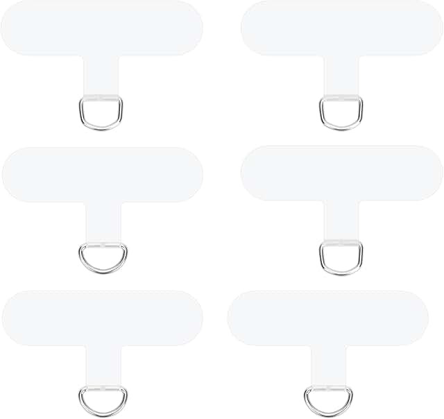 Six Transparent Phone Tether Tabs for Smartphones