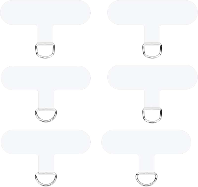 Six Transparent Phone Tether Tabs for Smartphones