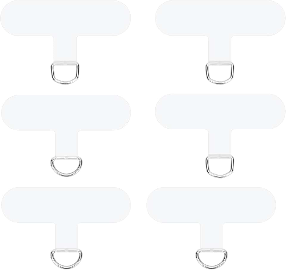 Six Transparent Phone Tether Tabs for Smartphones