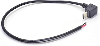 22AWG USB Type C Male Pigtail Cable, 0.3M, Red & Black