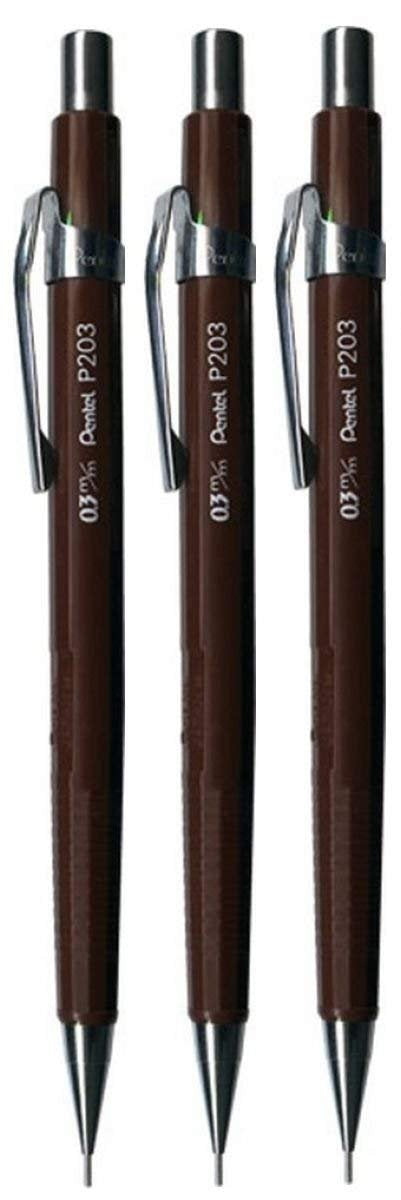 Brown 0.3mm Mechanical Drafting Pencil Set of 3