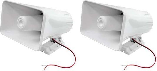 8-inch Indoor/Outdoor 65W Heavy Duty PA Horn Speakers (2 Pack)