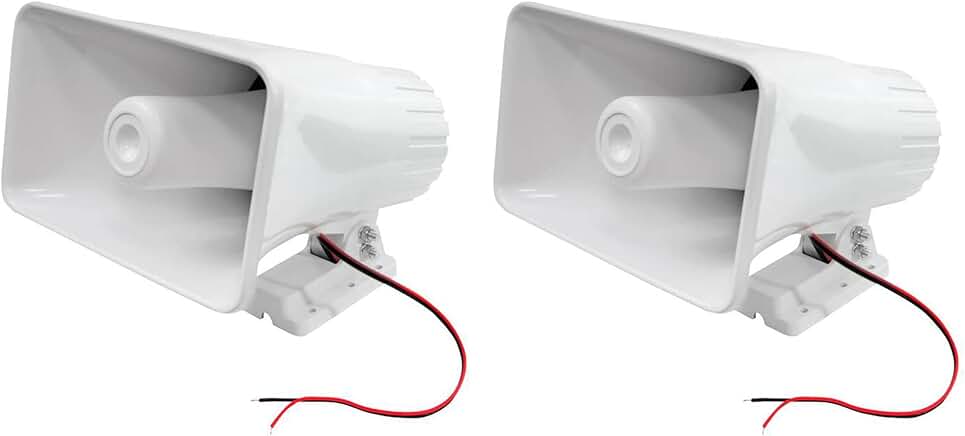 8-inch Indoor/Outdoor 65W Heavy Duty PA Horn Speakers (2 Pack)