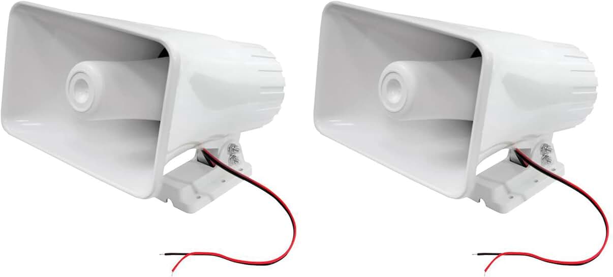 8-inch Indoor/Outdoor 65W Heavy Duty PA Horn Speakers (2 Pack)