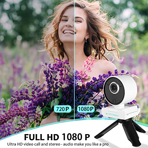 Webcam with Microphone, 1080P AI Auto Tracking Computer Camera with Remote Control for Calls/Conference/Streaming, YouTube/Zoom/Skype