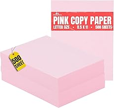 Pink 8.5" x 11" Colored Copy Paper, 500 Sheets